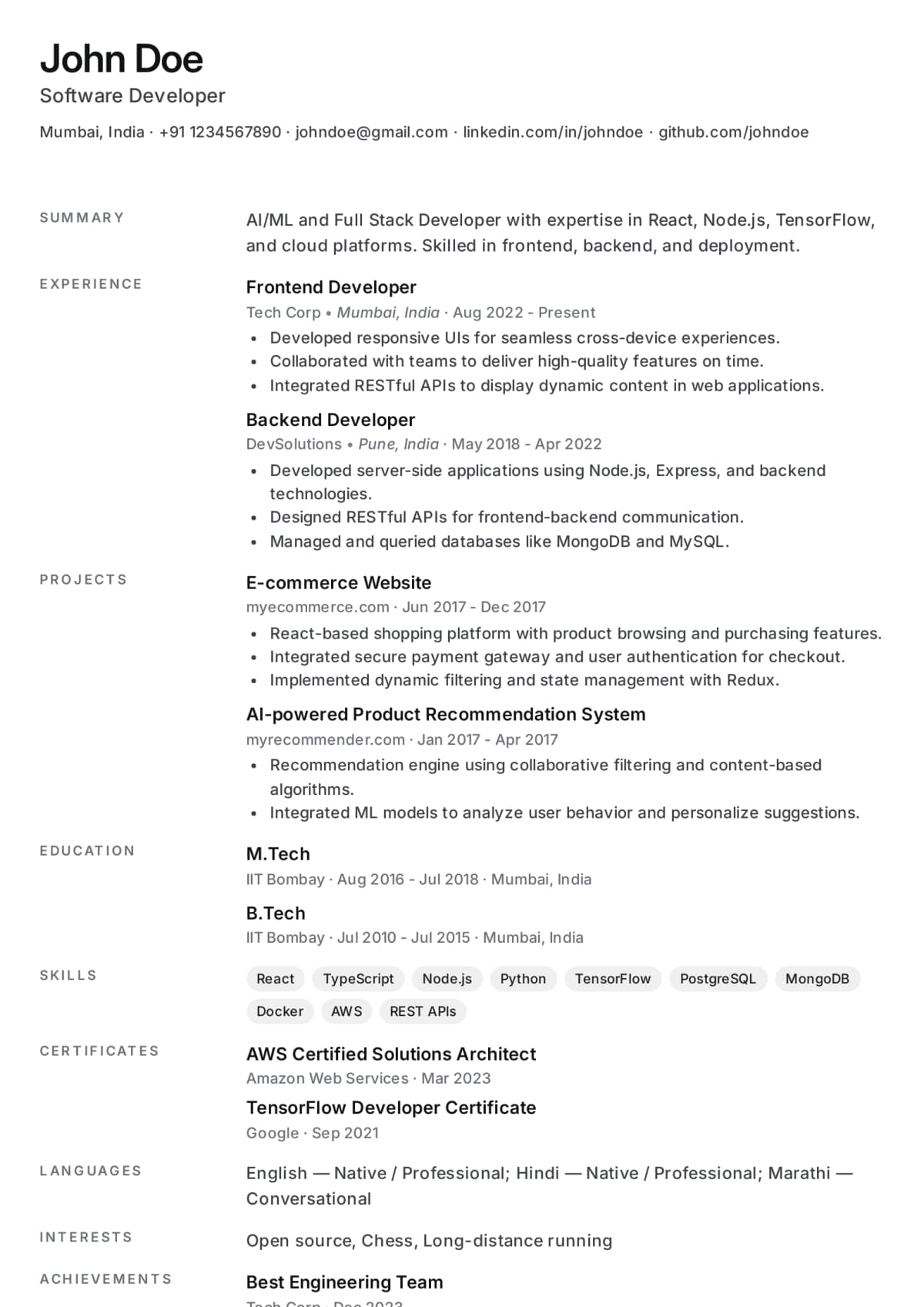 Abekus Ledger Gutter Modern resume template