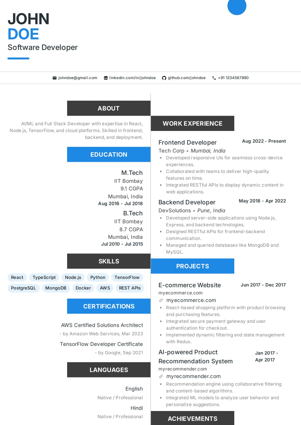Abekus Clean Canvas Creative resume template