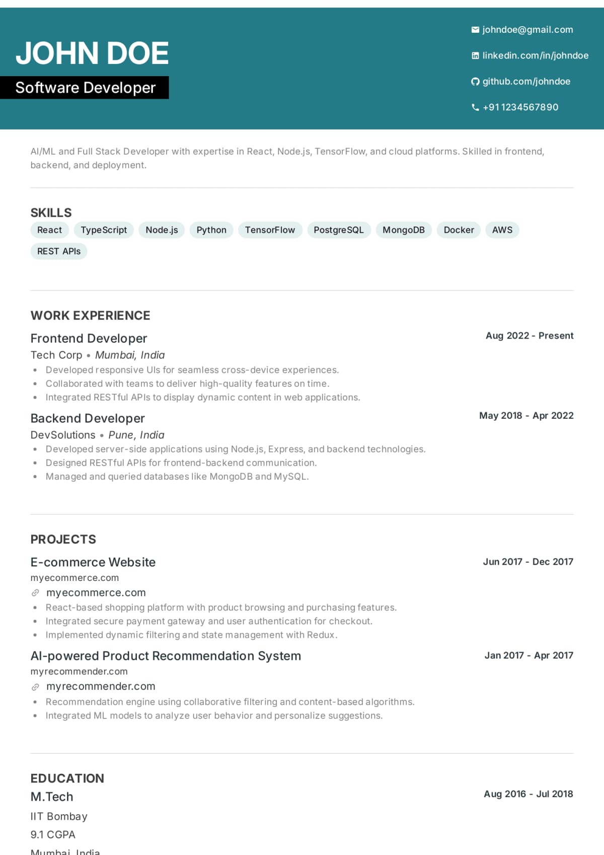 Abekus Career Blueprint Modern resume template