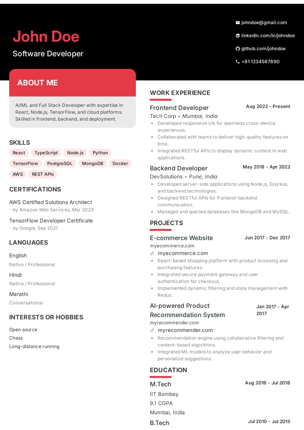 Abekus Bold Executive Modern resume template
