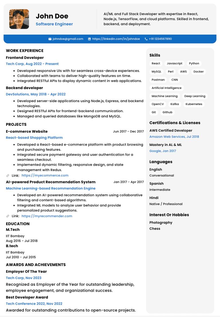 Resume Template 1