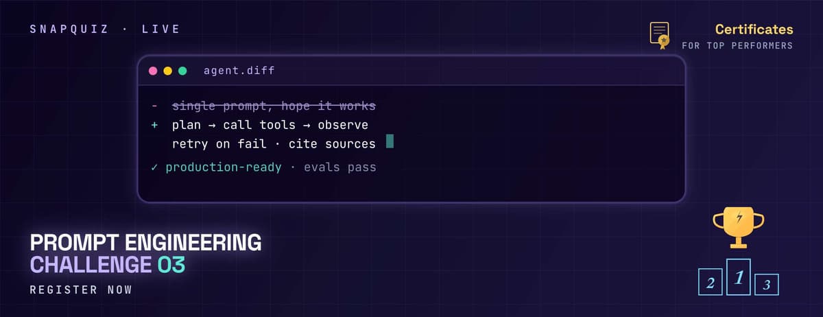 Prompt Engineering Challenge 3 — Agentic & Production Patterns banner