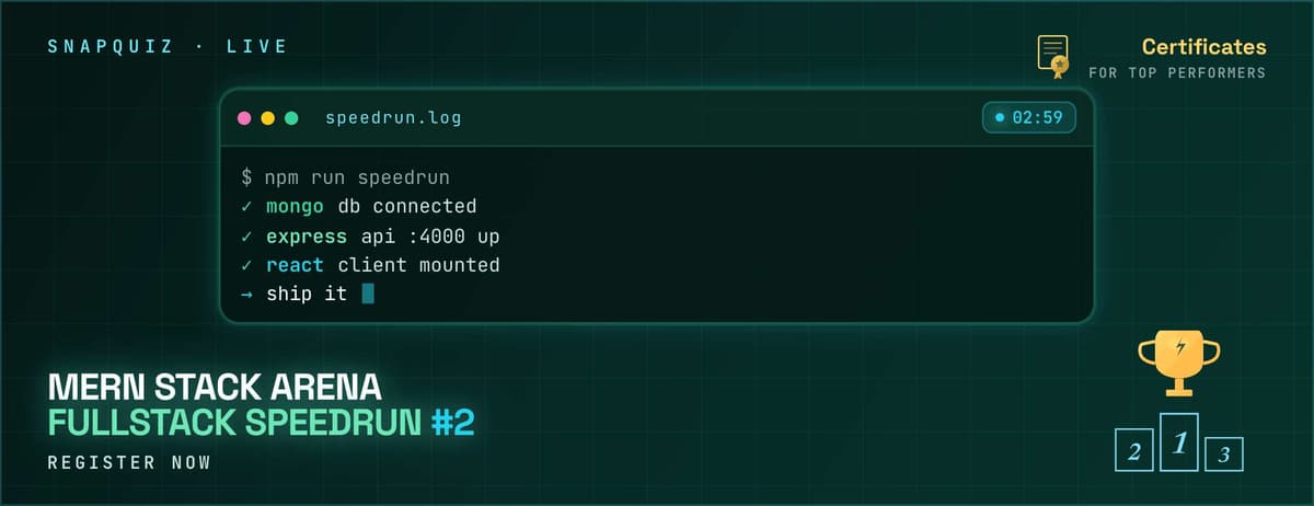 MERN Stack Arena — Fullstack Speedrun #2 banner