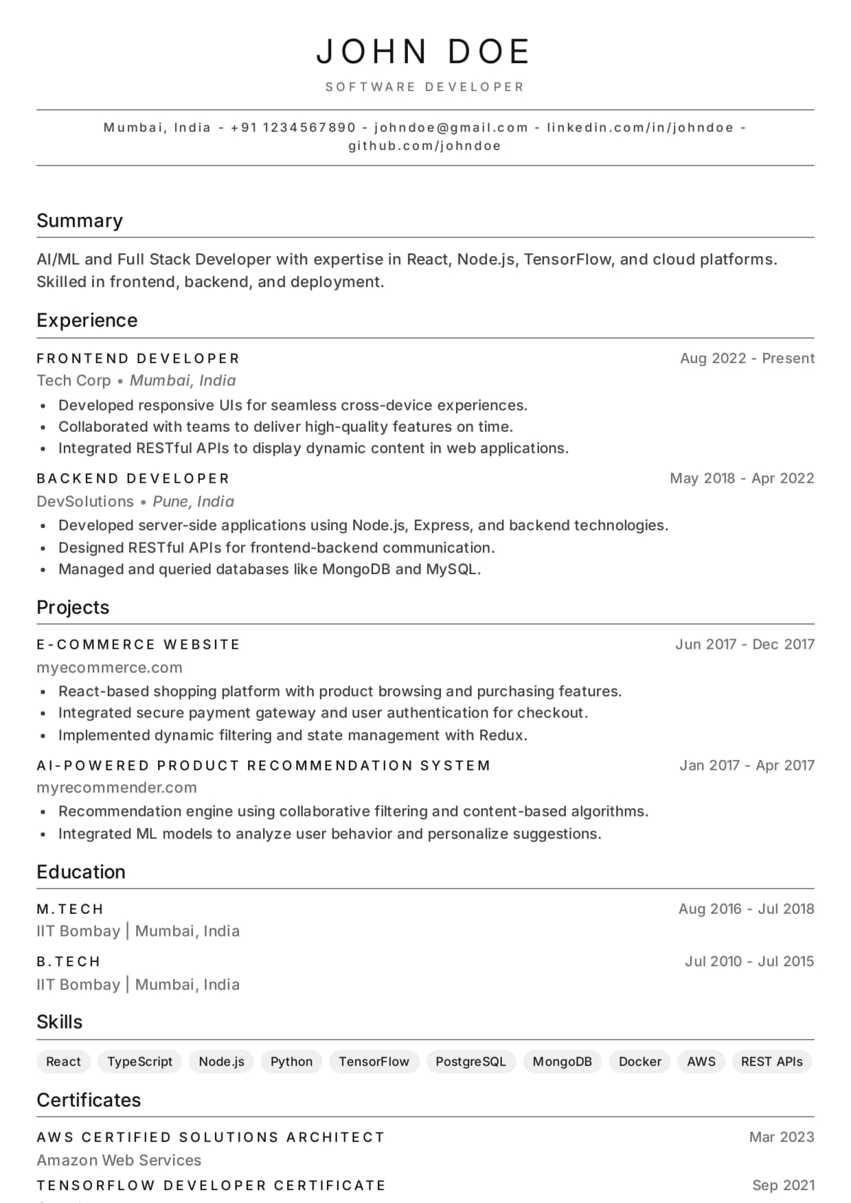 Abekus Editorial Serif Modern resume template