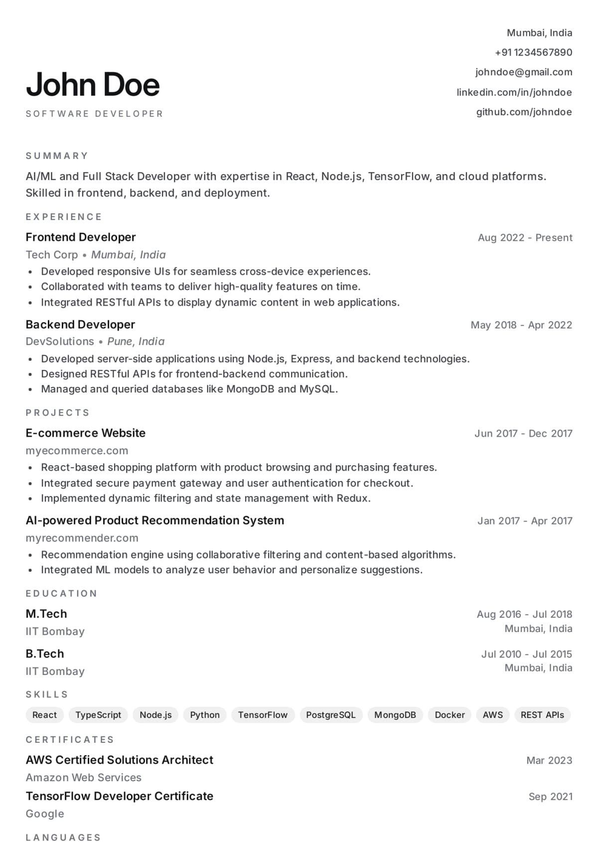 Abekus Wide Open Modern resume template