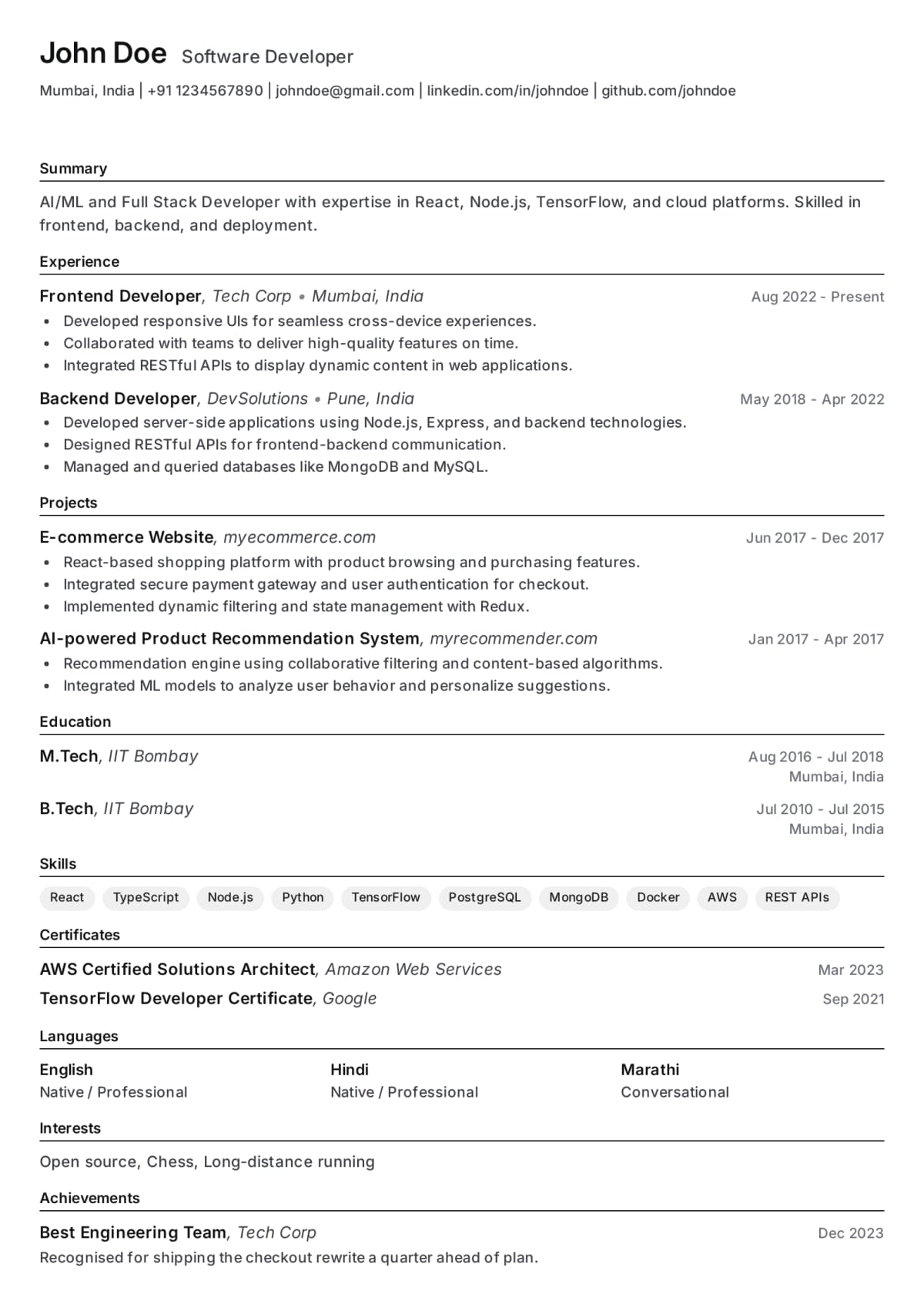 Abekus Dense Brief Modern resume template